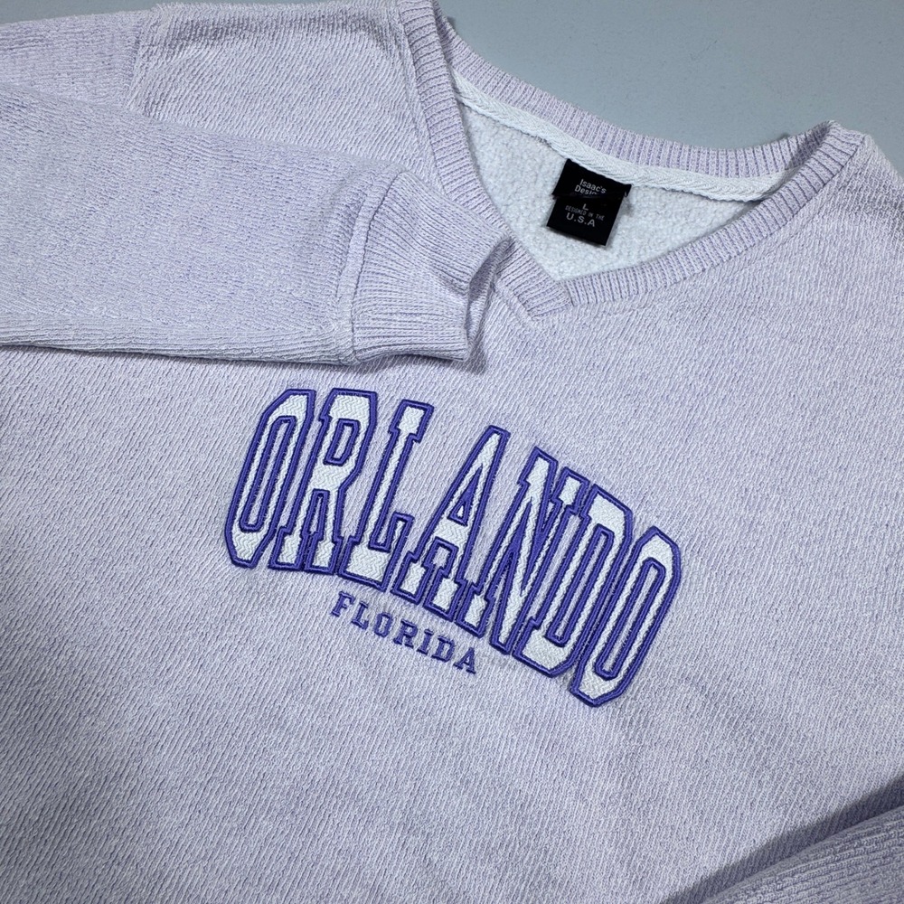 Super‎ Soft & Cozy Orlando Florida Sweatshirt Lilac Purple V-Neck Large